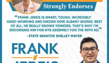 New York State Senator Shelley Mayer Endorses Frank Jereis for Assembly