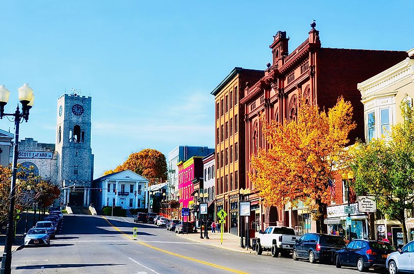 The charming downtown area of Geneva, New York.