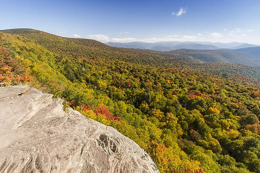 Panther Mountain and Woodland Valley seen from Giant Ledge in the Catskills Mountains of upstate New York