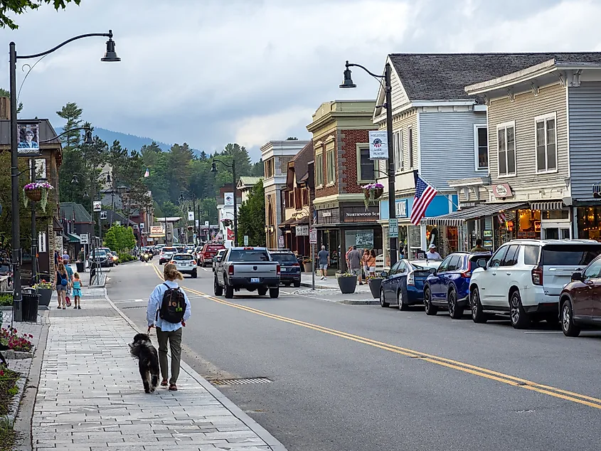 Main Street in Lake Placid, New York. 