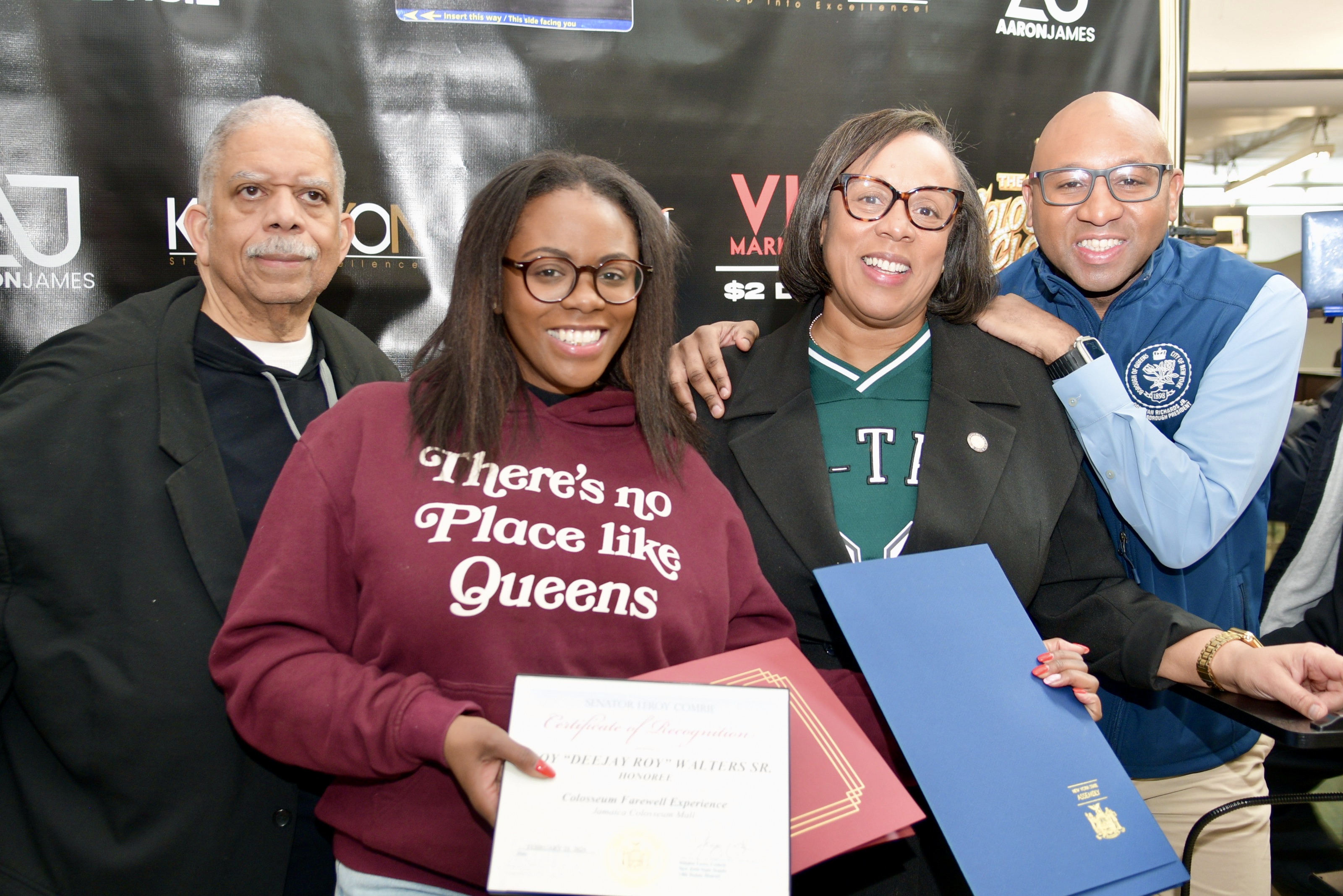 State Sen. Leroy Comrie, Assemblymember Alicia Hyndman and Council Member Dr. Nantasha Williams hosted a private closing ceremony at the Colosseum at 89-02 165th St. and honored its cultural significance and legacy in the community since the marketplace opened in 1984. 