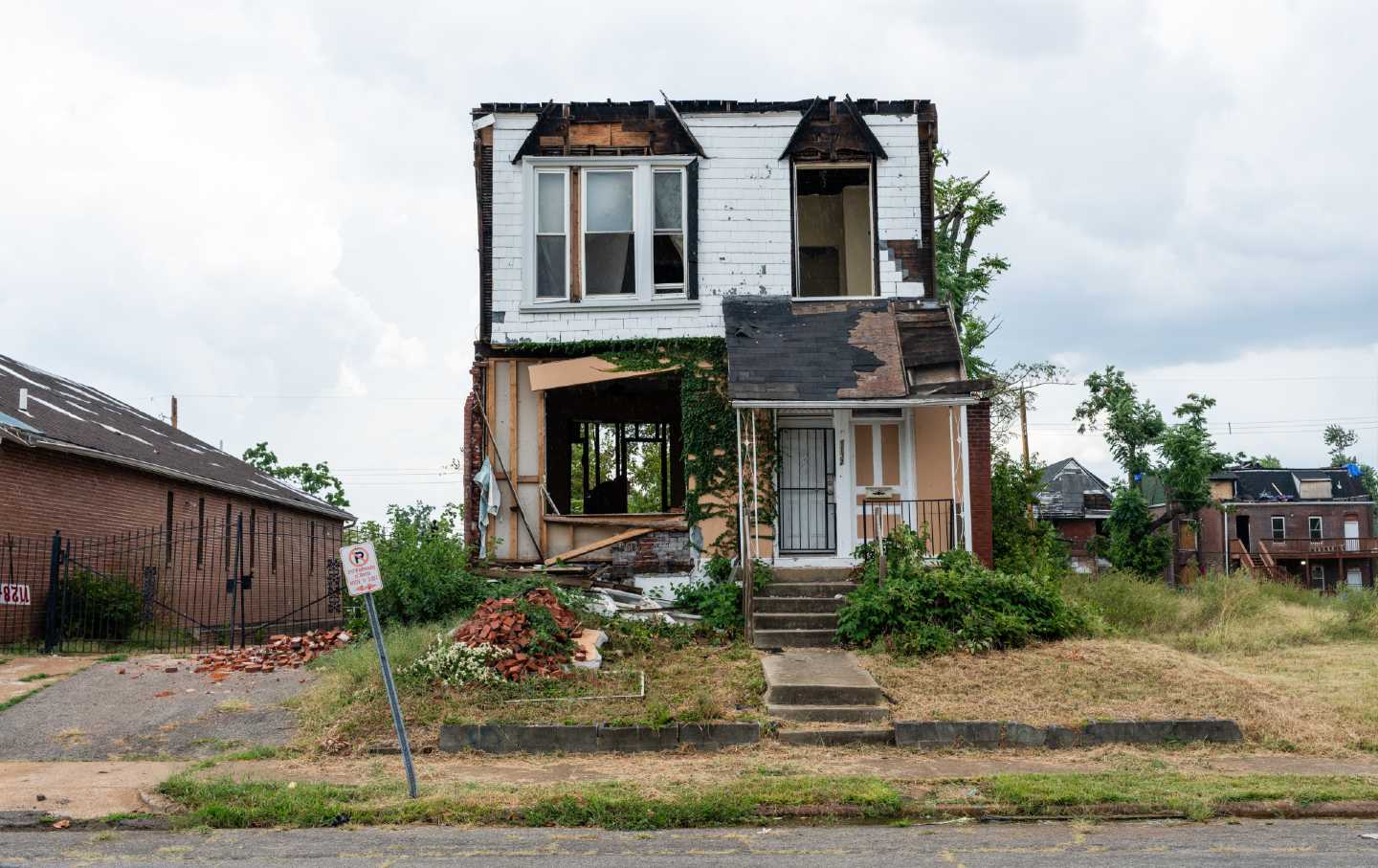 A home damaged by an F3 tornado in May in St. Louis, Missouri.