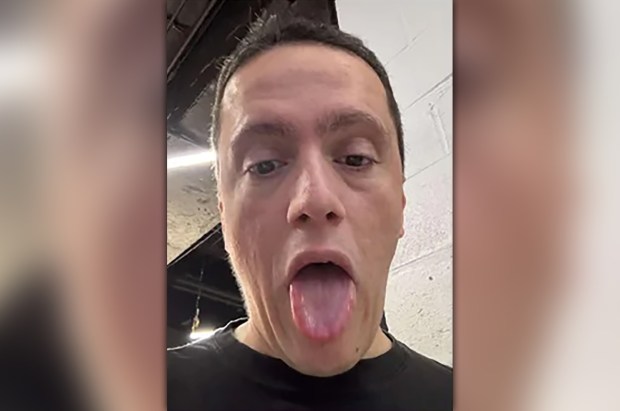 Faycal Manz is pictured after having his tacos with Los Tacos' green salsa. (United States District Cout / Southern District of New York)