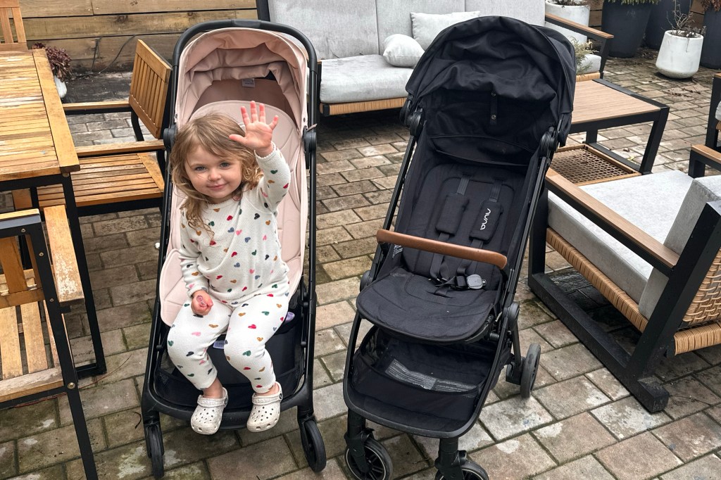 Miska Salemann's daughter with Nuna and Bugaboo stroller