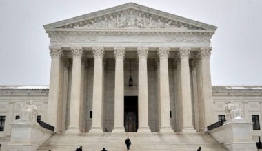 The Supreme Court is photographed, Friday, Feb. 6, 2026, in Washington. (AP Photo/Rahmat Gul)