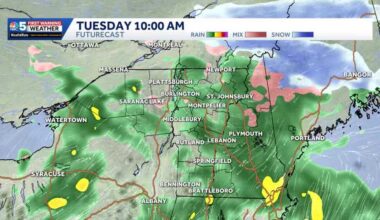 Hour-by-hour forecast for rain, wintry mix in Vermont, New York