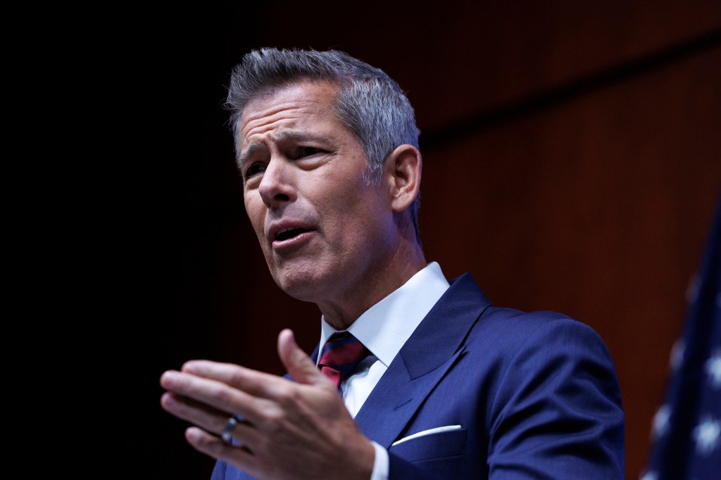 U.S. Department of Transportation Secretary Sean Duffy speaking.