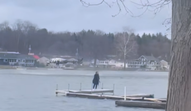 Onondaga County Sheriff's helicopter rescues dog from frigid lake water