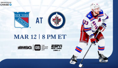 Rangers at Jets: Pregame Notes