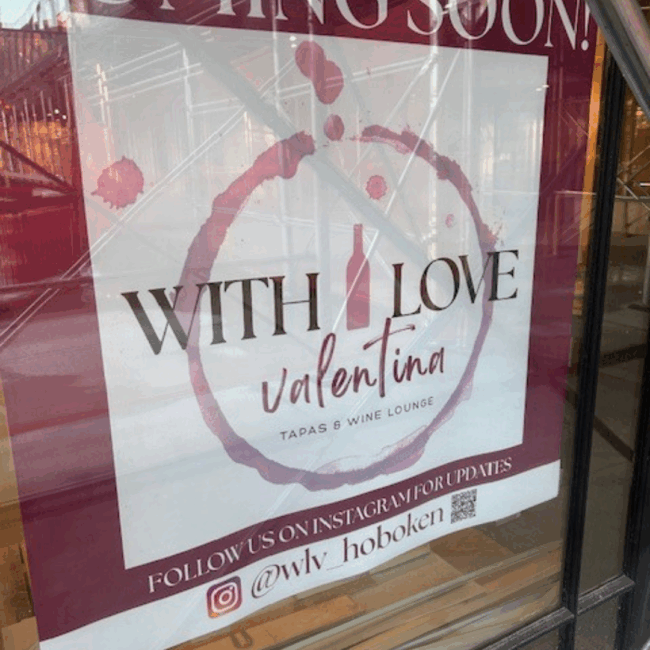 signage at with love, valentina