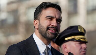 New York Mayor Zohran Mamdani speaks during a news conference at Gracie Mansion, Monday, March 9, 2026, in New York. (AP Photo/Angelina Katsanis)