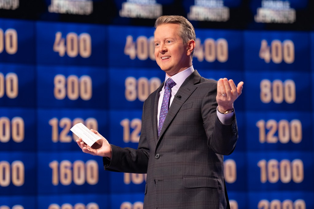 Ken Jennings hosting Jeopardy! Masters.