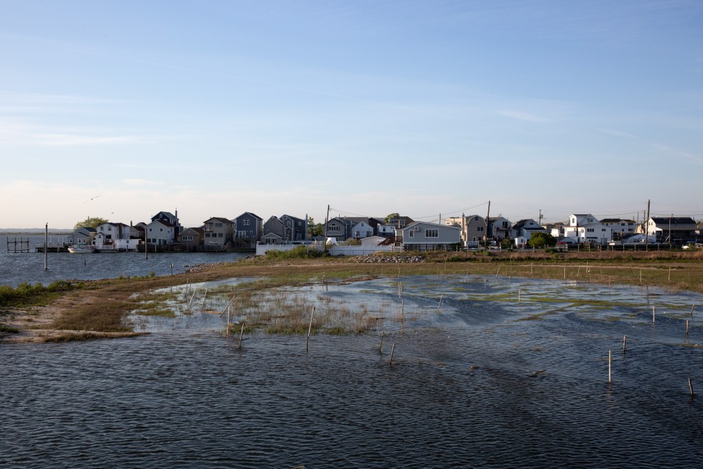 Houses sit along Jamaica Bay on Broad Channel.