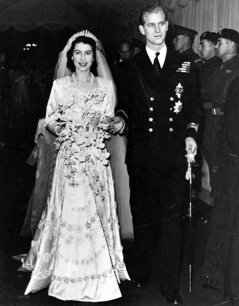 Queen Elizabeth II, as Princess Elizabeth, and her husband, the Duke of Edinburgh, in 1957