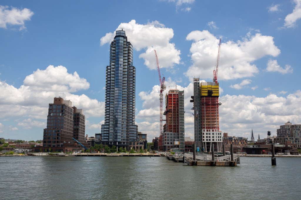 New residential units go up along the Greenpoint waterfront.