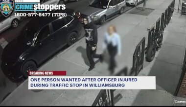 News 12 | Brooklyn | Exclusive video shows moment officer hit by car in Williamsburg; police release images of person wanted