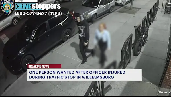 News 12 | Brooklyn | Exclusive video shows moment officer hit by car in Williamsburg; police release images of person wanted