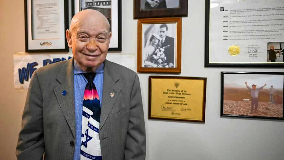 Holocaust Survivor Sami Steigmann is photographed in his home on December 9, 2024 in New York.