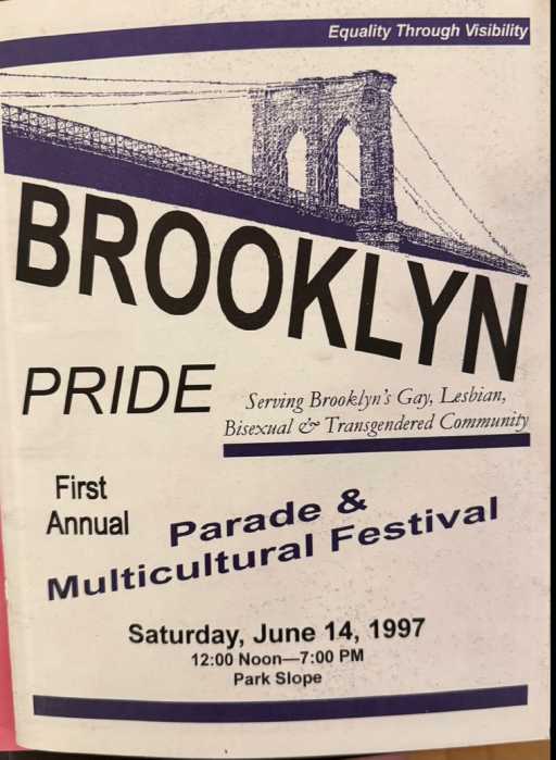 The cover of the Brooklyn Pride's first pride guide in 1997 — before it was a twilight march.