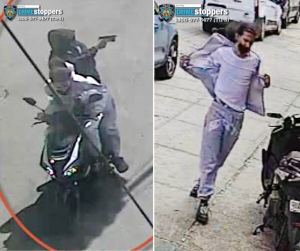Police released surveillance photos of the suspects in the shooting of 7-month-old Kaori Patterson-Moore in Williamsburg on Wednesday. The hunt continues for the driver. Photos: NYPD