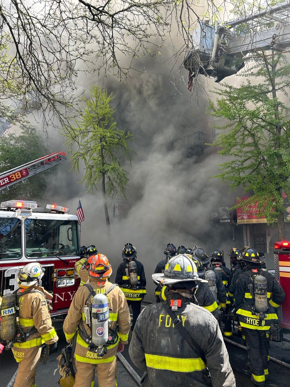 Fire officials did not immediately report the suspected cause of the fire