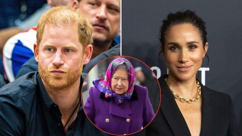 The 41-year-old Duke and his wife allegedly drove the late Queen mad with worry.MEGA