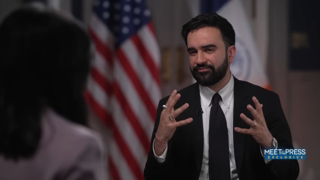 New York City Mayor Zohran Mamdani being interviewed on "Meet the Press."