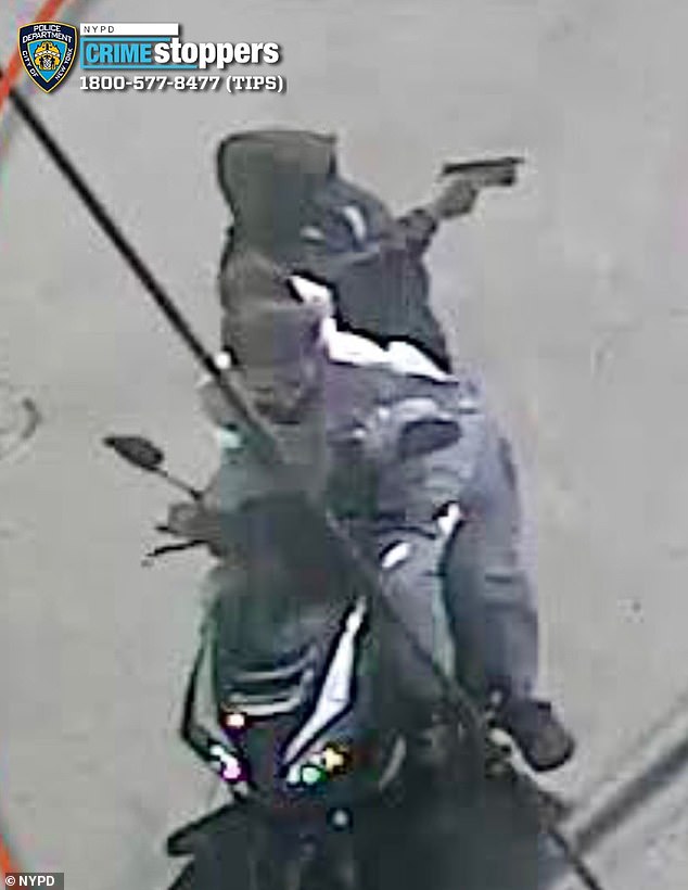 Amuri Greene, 21, has been identified by the NYPD as the man riding on the back of a moped when he opened fire and killed an infant on Wednesday