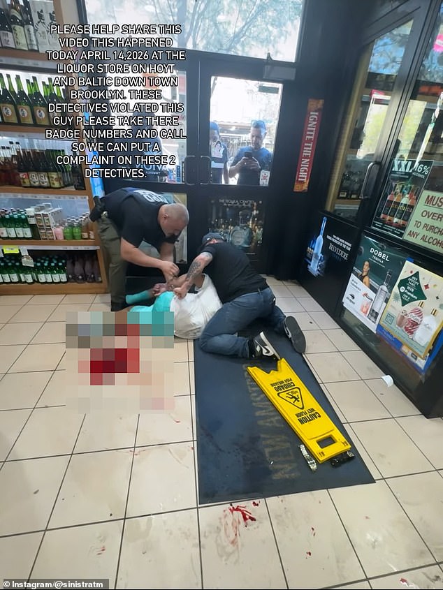 The man suffered a deep cut that caused him to bleed profusely. He lay on the floor for about seven minutes while leaking blood