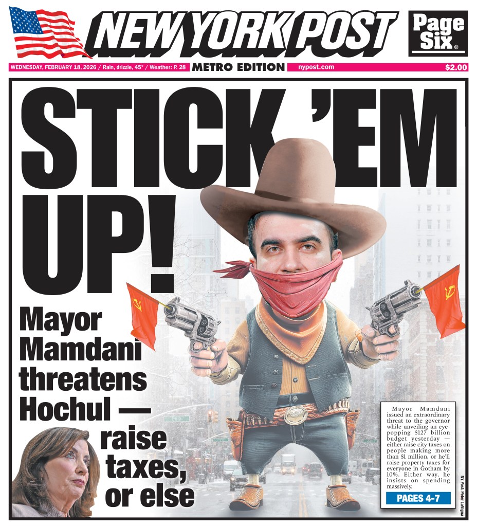 New York Post cover featuring Zohran Mamdani