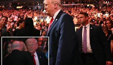 Trump cheered at UFC 327 as he attends fight alongside daughter Tiffany, Secretary of State Marco Rubio