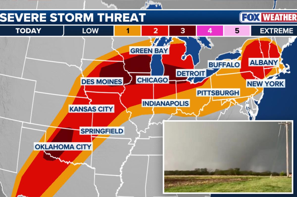 Severe weather threatens millions from Midwest to New York this week