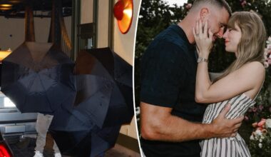 Taylor Swift and Travis Kelce make low-key entrance to Casa Cipriani for pre-wedding outing