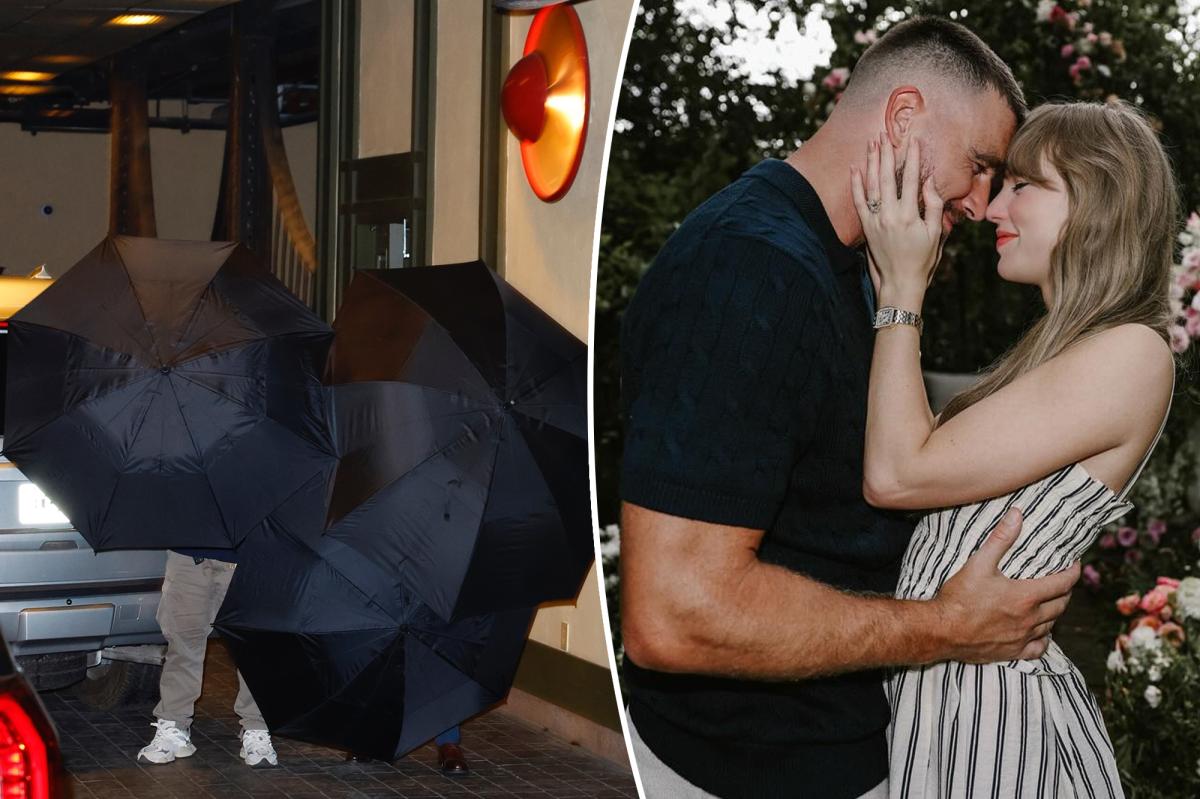 Taylor Swift and Travis Kelce make low-key entrance to Casa Cipriani for pre-wedding outing
