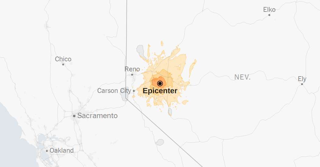 Map: 5.7-Magnitude Earthquake Shakes Nevada