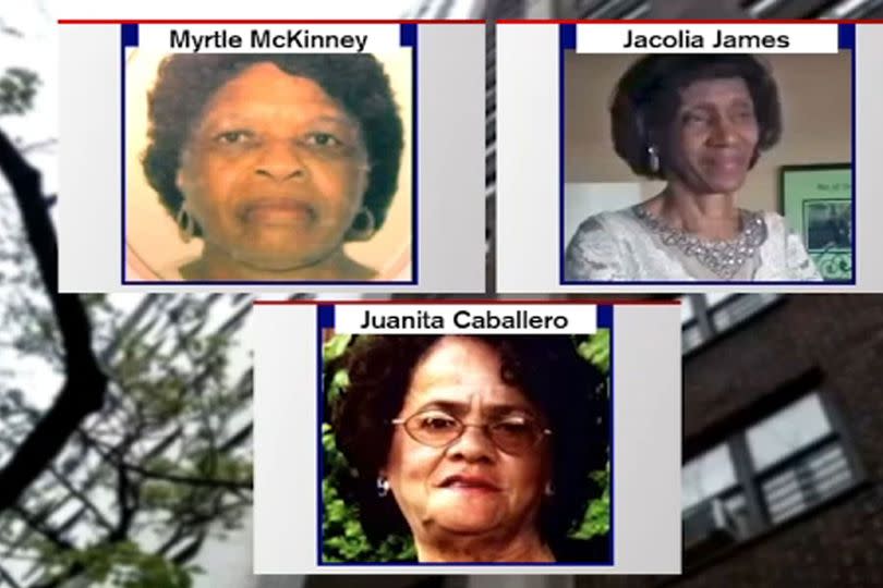 Kevin Gavin, is charged with the deaths of Juanita Caballero, Myrtle McKinney and Jacolia James
