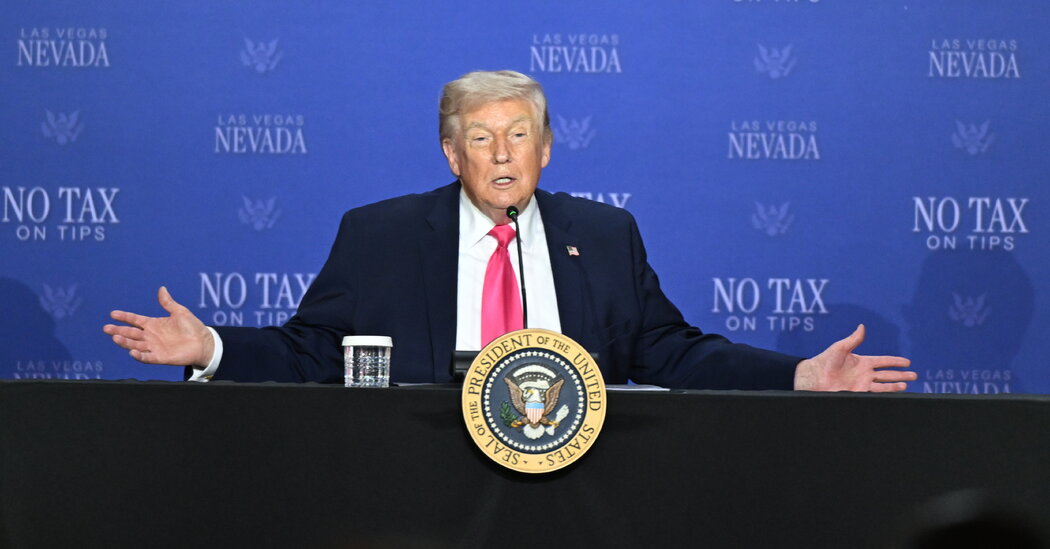 Trump Promotes ‘No Tax on Tips’ in Las Vegas and Brushes Off Iran War Inflation Concerns