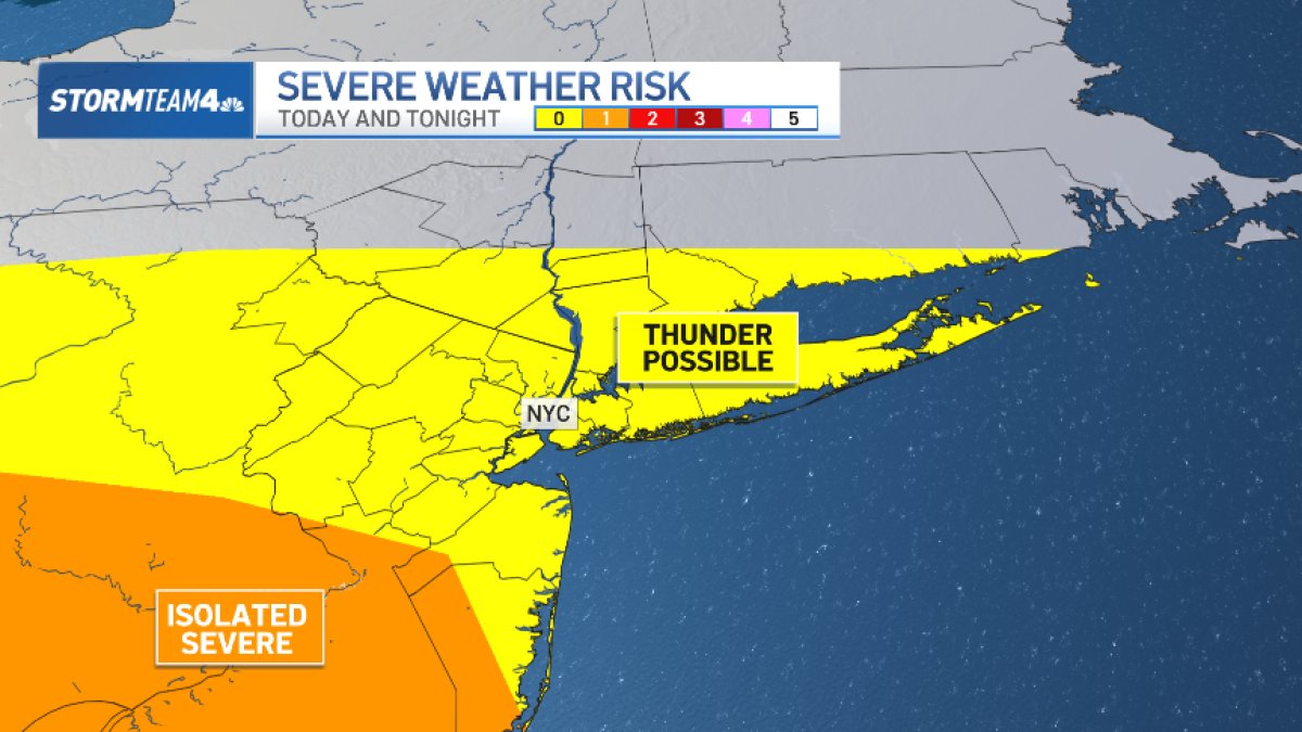 Severe thunderstorm watch possible as NYC weather today turns – NBC New York