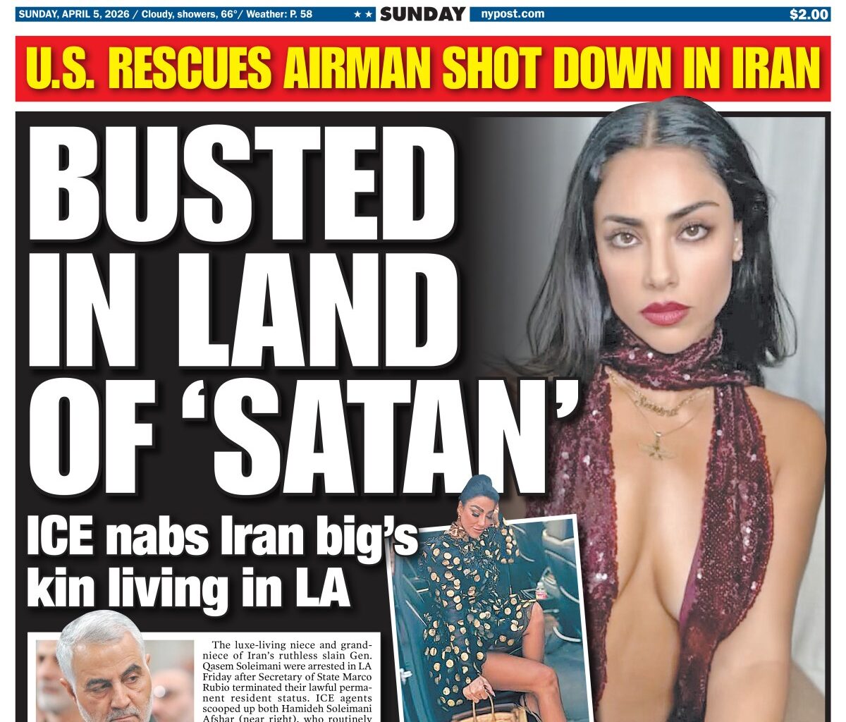 New York Post Cover for April 5, 2026