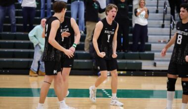 Patchell Lifts Men’s Volleyball Past Conference Leader Saint Francis on Saturday