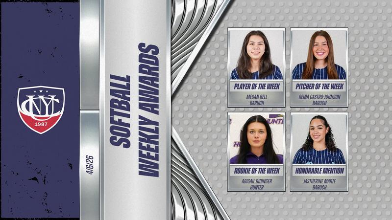 Megan Bell, Reina Castro-Johnson, Jastherine Marte Earn Weekly CUNYAC Softball Honors