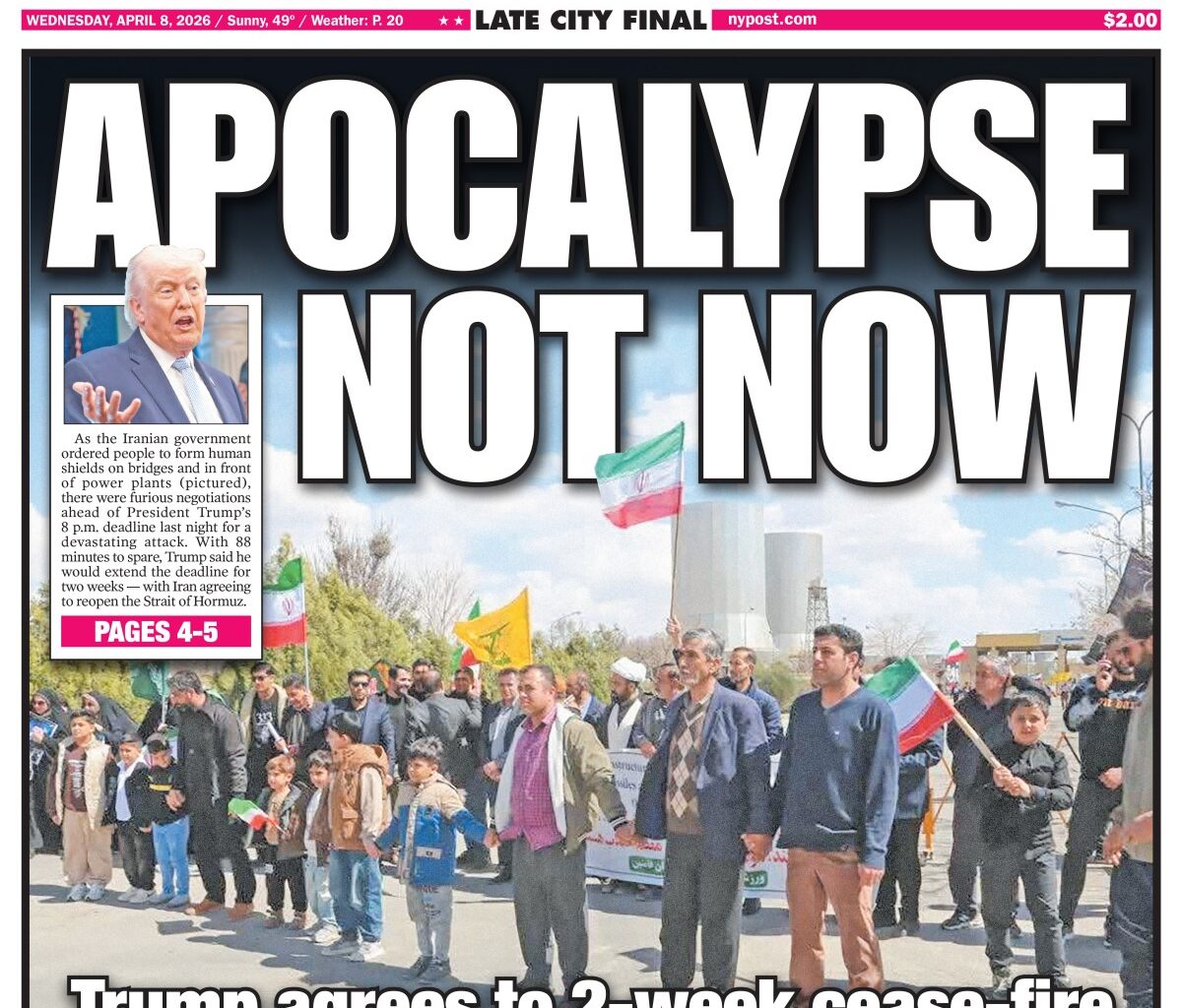 New York Post Cover for April 8, 2026
