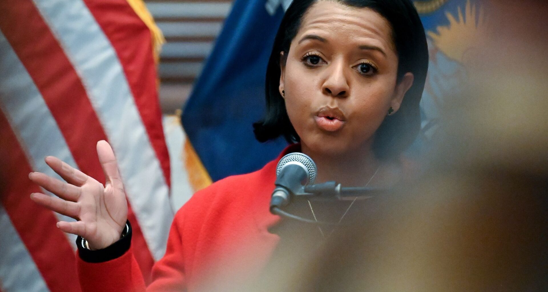 Albany Mayor Dorcey Applyrs at a March 20 news conference addressing the city's finances after austerity measures and a hiring freeze were put into place. (Will Waldron/Times Union)