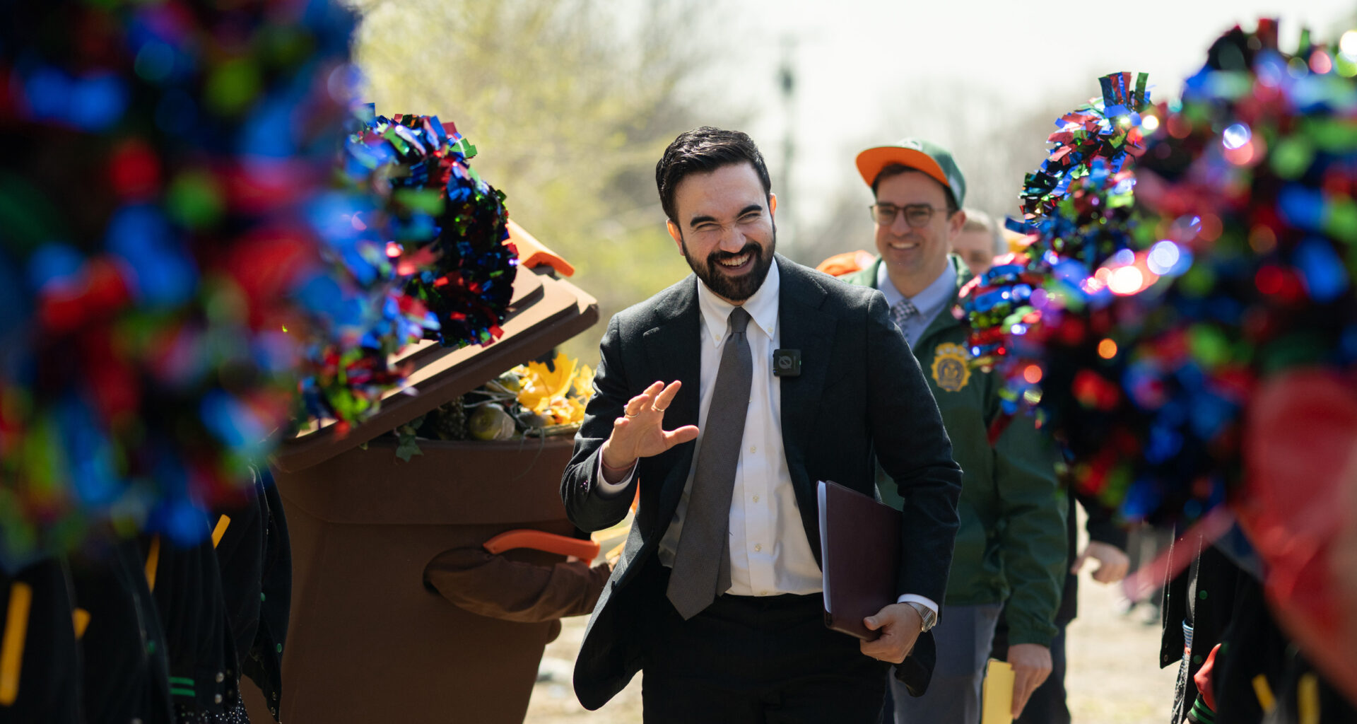 New York City Mayor Zohran Mamdani arrives for a cleanup event in the Bronx’s Soundview Park to mark day 100 of his administration on Friday. Credit: Michael Appleton/Mayoral Photography Office