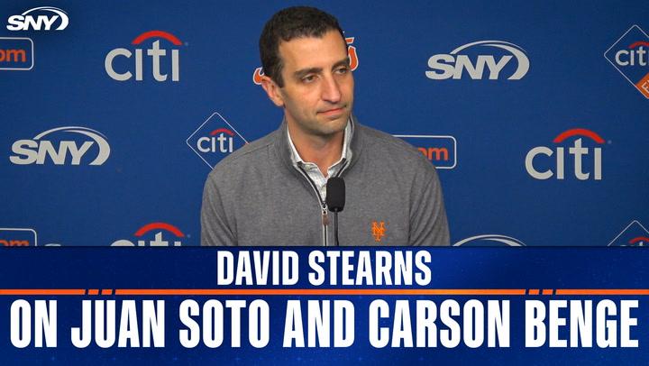 Mets president David Stearns on Juan Soto injury timeline, play of Carson Benge