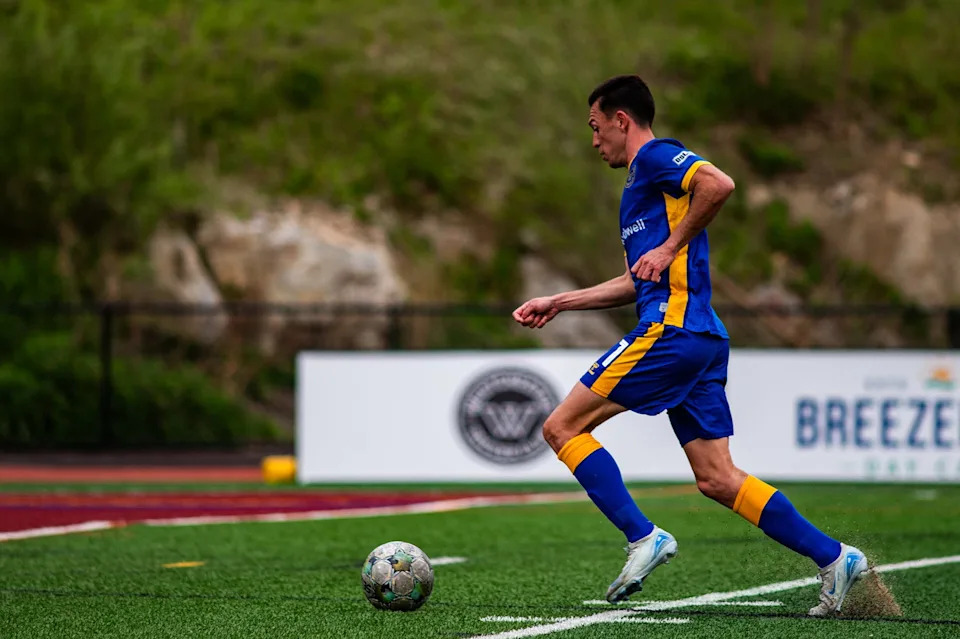 Westchester SC forward Jonathan Bolanos scores a goal during opening day of the Westchester SC game vs Rhode Island FC at the Stadium at Memorial Field in Mount Vernon, NY on Sunday, April 27, 2025. Rhode Island defeated FC Westchester SC 4-1. Kelly Marsh/Special to the Journal News