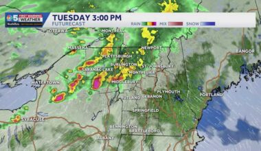 When to expect showers & thunderstorms Tuesday in Vermont, New York