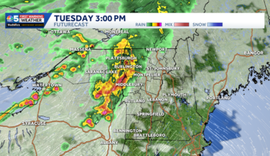 Showers, locally strong storms possible Tuesday in Vermont, New York
