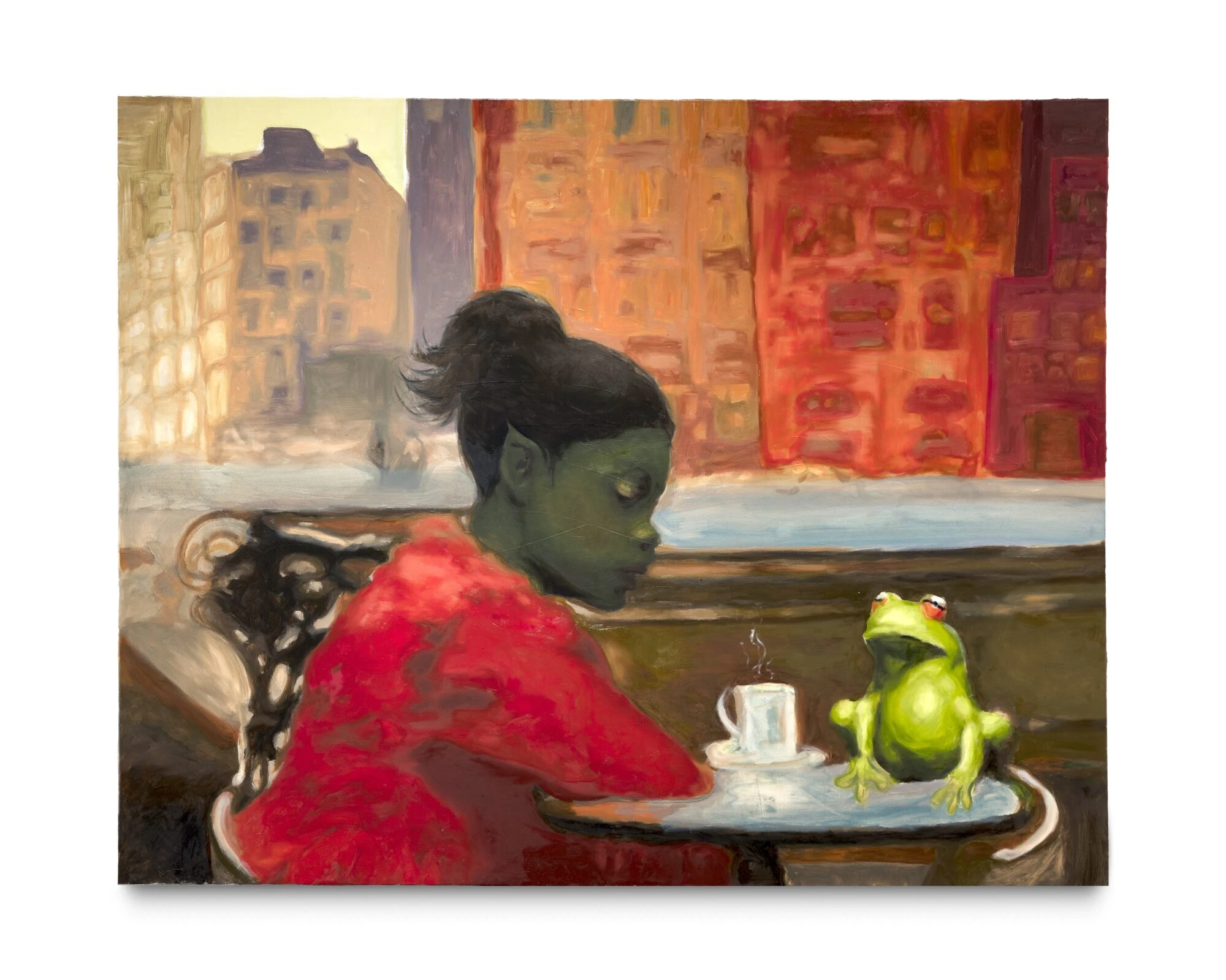 Taína Cruz. "Charm Written in Steam and Light." 2025. Oil on canvas. 48 × 60 in. Courtesy the artist and Embajada, San Juan.