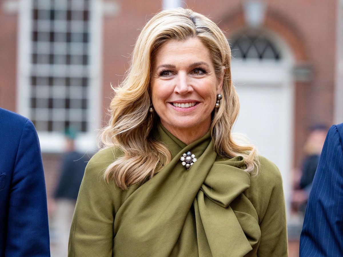 Queen Máxima’s Elegant U.S. Look Features a Draped Dress and a Historic Pearl Brooch